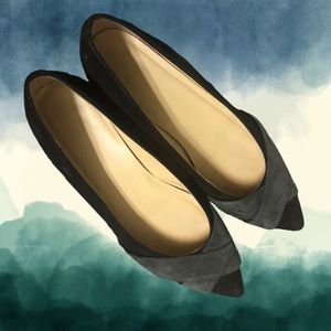 Amalfi flats black and grey suede and leather. 12m